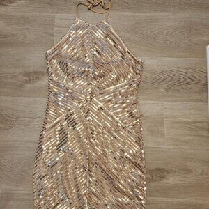 Gold, Short Cocktail Dress, Size M/L, NEW
